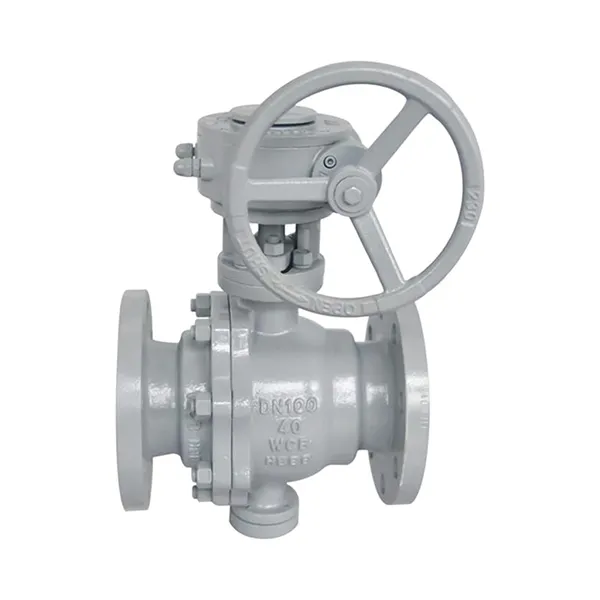 WCB Carbon Steel Trunnion Ball Valve With Gear Box Full Bore 4IN PN40 RF Flange Manufacturer & Factory - WKT VALVE